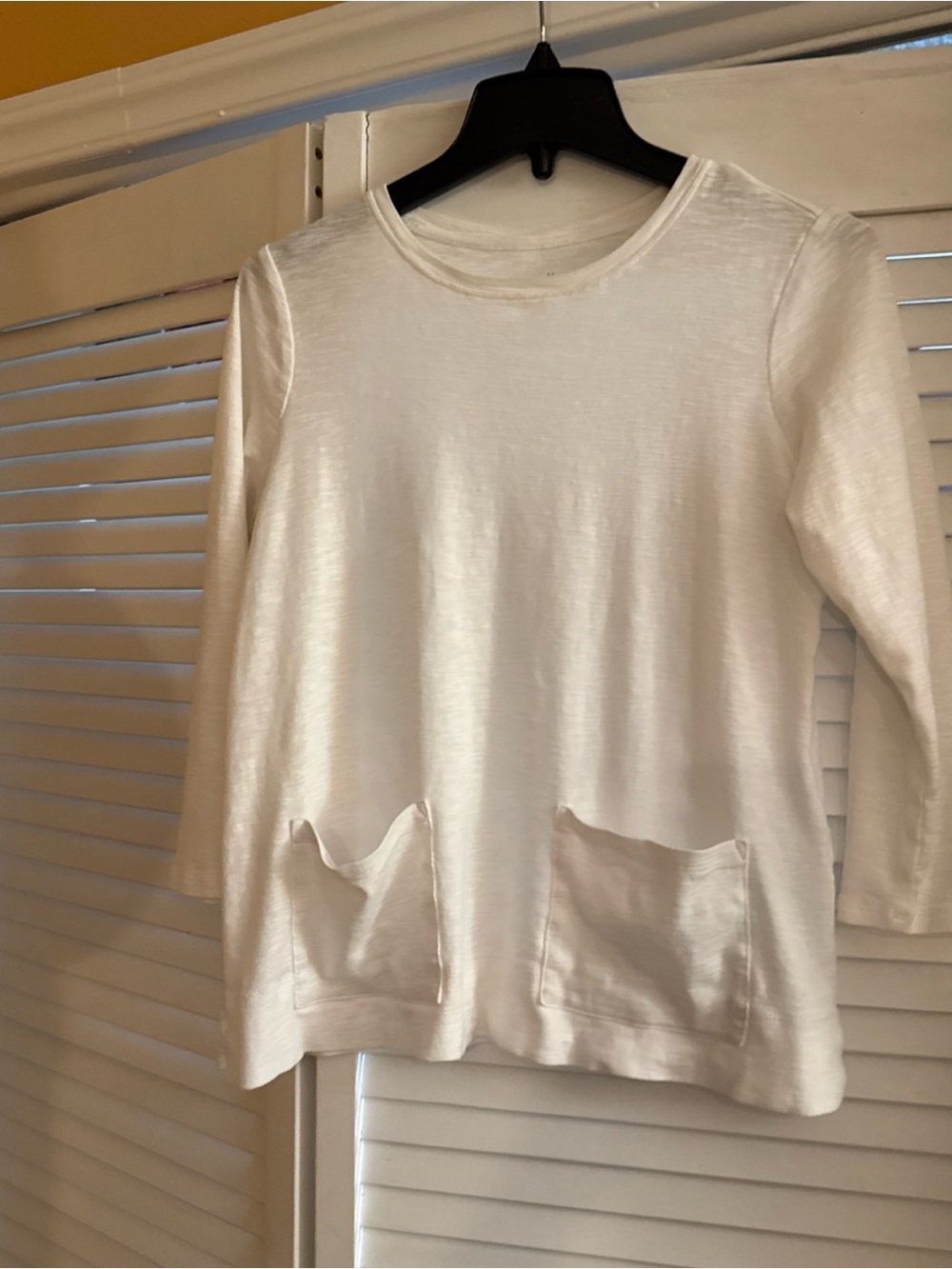 J. Jill White 3/4 Sleeve Pocket Tee